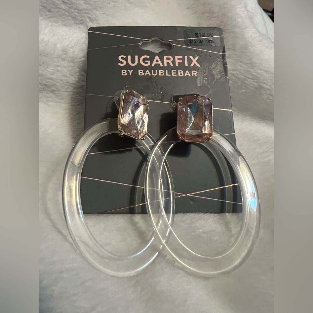 NEW Sugarfix Baublebar Resin Hoop Stone Earrings
